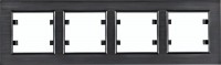 Ramka 4-krotna pozioma, Aluminium Czarne,   lumina passion , WL9243  -  Hager