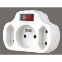 Rozgalęźnik 3-krotny z wylącznikiem bialy P0029 - EMOS