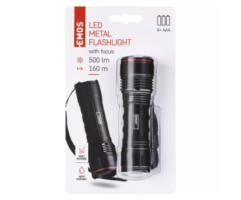 Latarka LED metalowa 4xAAA 500lm, P3115 - EMOS