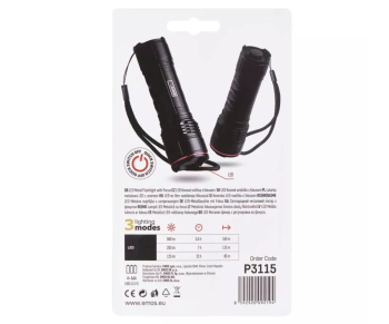 Latarka LED metalowa 4xAAA 500lm, P3115 - EMOS
