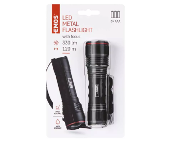 Latarka LED metalowa 3xAAA 330lm, P3114 - EMOS