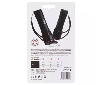 Latarka LED metalowa 3xAAA 330lm, P3114 - EMOS