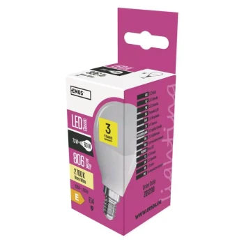 Żarówka LED mini globe 7,3W E14 ciepła biel, ZQ1230 - Emos