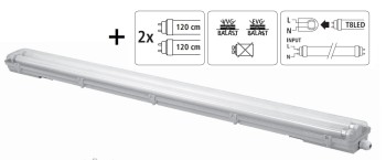 Oprawa hermetyczna 2X18W 1800LN 840 120CM IP65, HDL236KOM - HEDA