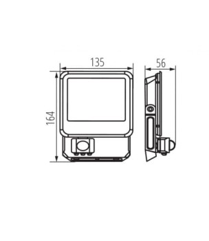 Naświetlacz IQ-LED FL 10W PIR 1200LM 4000K NW, 33885 - Kanlux