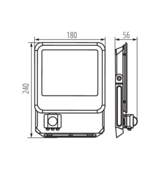 Naświetlacz IQ-LED FL 50W PIR 6000LM 4000K NW, 33888 - Kanlux