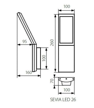 Oprawa ogrodowa SEVIA LED 26 E27, 23550 - Kanlux