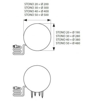 Oprawa ogrodowa STONO 30 25W E27, 24651 - Kanlux