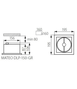 Oprawa sufitowa MATEO DLP-150-GR 1X50W IP20, 4960 - Kanlux