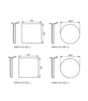 Plafon VARSO LED 18W NW O SE, 26981 - Kanlux