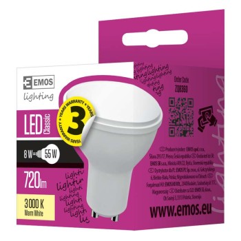 Żarówka LED Classic MR16 GU10 ciepła biel ZQ8360 - EMOS