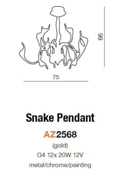 Lampa wisząca SNAKE G4x12, AZ2568 - AZzardo
