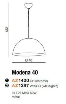 Lampa wisząca MODENA 40 E27, AZ1400 - AZzardo
