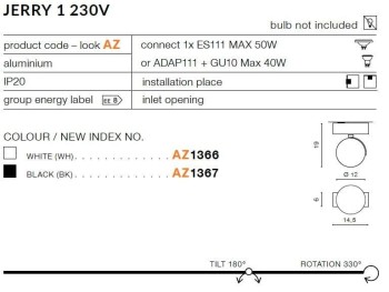 Oprawa sufitowa JERRY 1 ES111, AZ1367 - AZzardo