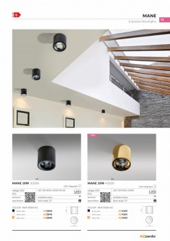 Oprawa sufitowa MANE 10W 3000K, AZ2846 - Karta katalogowa