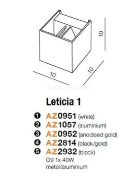 Oprawa sufitowa LETICIA 40W G9, AZ0951- AZzardo