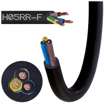 Przewód w gumie OW 3X2.5 5M, H05RR-3X2.5-5M - Elektrokabel