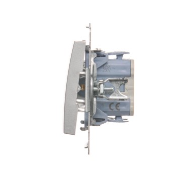 Łącznik schodowy LED, Srebrny mat - DW6L.01/43 - Kontakt Simon 54 Premium