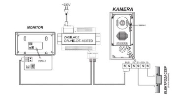 Wideodomofon Orno OR-VID-DT-1038 2-żyłowy - ORNO