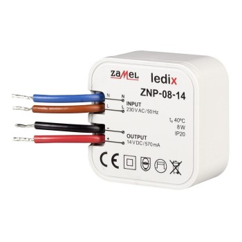 Zasilacz LED dopuszkowy, Ledix, ZNP-08-14 - Zamel 1