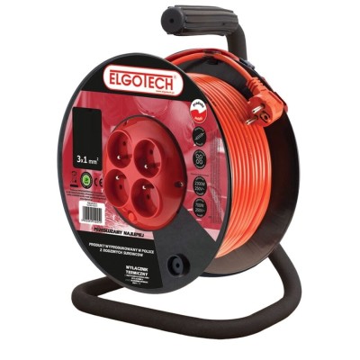Przedłużacz bębnowy 30m OMY 3x1 4xGS, PZB-40-30Y/1 - ELGOTECH