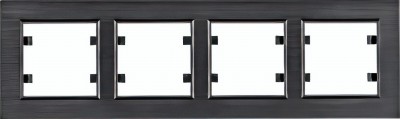 Ramka poczwórna pozioma,  WL9243 ,Aluminium Czarne - lumina passion