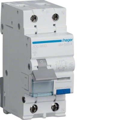 Wyłącznik różnico-nadprądowy 10A/30mA 2P Typ AC, ADC960D - Hager