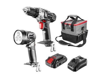 Zestaw: wiertarko-wkrętarka, latarka, torba, akumulator Energy+ 58G016 - GRAPHITE