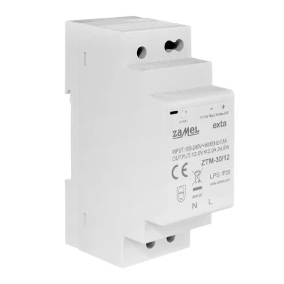 Zasilacz impulsowy na szynę TH-35 ZTM- 30/12 30W 12V, EXT10000281 - ZAMEL