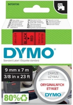 Taśma D1 9MM X 7M czarny / czerwony, 40917 - DYMO