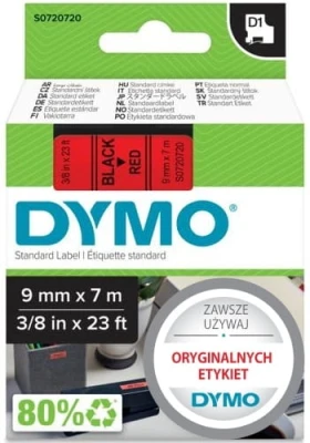 Taśma D1 9MM X 7M czarny / czerwony, 40917 - DYMO