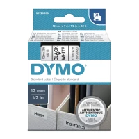 Taśma D1 12mm x 7m Biała / Czarny nadruk, S0720530 - DYMO