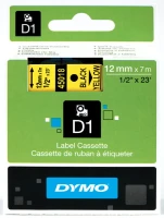 Taśma D1 12mm x 7m Żółta / Czarny nadruk, S0720580 - DYMO