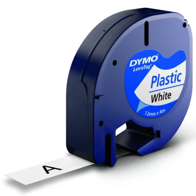 Taśma LETRATAG plastikowa 12MM X 4M biała, S0721560 - DYMO
