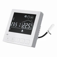 Biały Termostat pokojowy, HD-T02 z dodatkowym czujnikiem powietrza i podłogi - Heat Decor