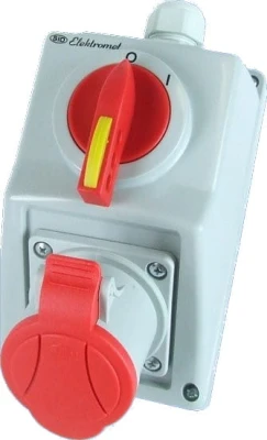 Zestaw instalacyjny z rozłącznikiem 0-I, gniazdo 32A/400V, 4P, C32-18, 974001 - Elektromet