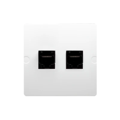 Gniazdo komputerowe RJ45 kat.5e + telefoniczne RJ11, biały, Simon Basic, BMF5T.02/11 - Kontakt-Simon