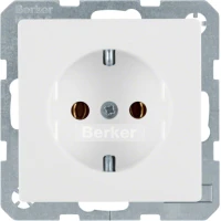 Gniazdo SCHUKO kompletne, samozaciski, bialy, Q.x, 47436089 - Hager Berker