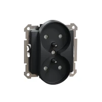 Gniazdo podwójne Czarny Antracyt, Sedna Design SDD114275