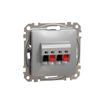 Gniazdo głośnikowe podwójne Srebrne, Sedna Design&Elements SDD113411