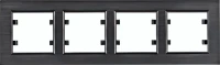 Ramka 4-krotna pozioma, Aluminium Czarne,   lumina passion , WL9243  -  Hager