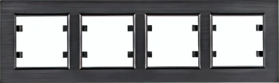 Ramka poczwórna pozioma,  WL9243 ,Aluminium Czarne - lumina passion