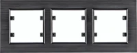Ramka 3-krotna pozioma, Czarne aluminium, lumina passion , WL9233 - Hager