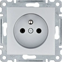 Gniazdo 2P+Z, srebrny, WL1022 - Lumina