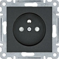 Gniazdo 2P+Z z przesłoną styków, czarny, WL1043 - Lumina 