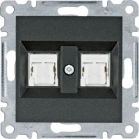 Gniazdo komputerowe podwójne RJ4, czarny, WL2123 - Lumina