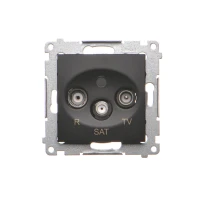 Gniazdo antenowe R-TV-SAT końcowe, Czarny mat - DASK.01/49 - Kontakt Simon 54 Premium