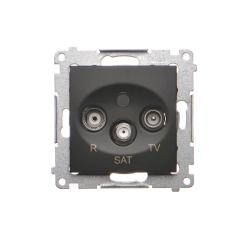 Gniazdo antenowe R-TV-SAT końcowe, czarny mat, DASK.01/49- Simon 54