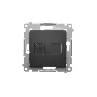 Gniazdo komputerowe pojedyncze RJ45, czarny mat, D61.01/49- Simon54 - Kontakt - Simon