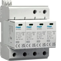 Ogra­nicz­nik prze­pięć warysto­rowy T1+T2 TN-S/TT 50KA MOV 4P, SPA931 - Hager